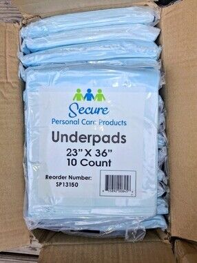 40 Secure Personal Care Products Underpads (4 Packages)